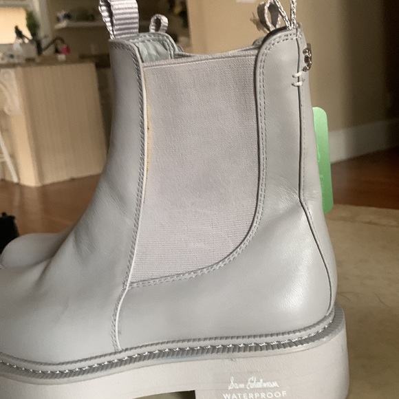 NWT $170 Sam Edelman Laguna Pebble Grey Leather Chelsea Moto Pull On Boots 7 - Picture 5 of 5